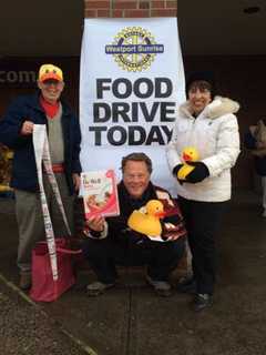 Westport's Sunrise Rotary Holds Successful Super Bowl Food Drive