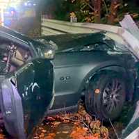 Mustang Wipes Out Bridge Guardrail In Ridgewood
