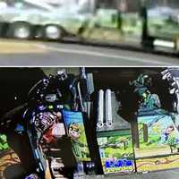 <p>The wrecker was recorded on security video in New Jersey (top) and being taken from the shop in Lansing, Michigan (bottom).</p>