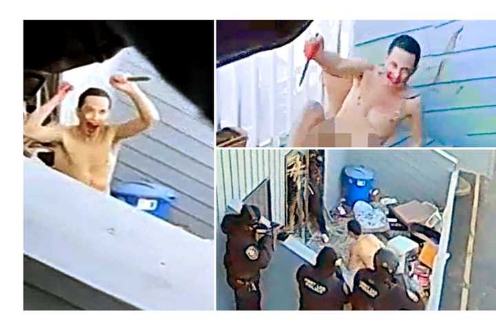 SLASHER FLICK: Video Shows Bloodied, Naked, Knife-Wielding Man Shot By Police At Condo Near GWB