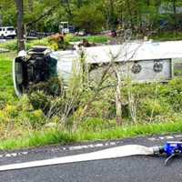 <p>Scene from the Upper Makefield fuel truck spill on April 27, 2023.</p>