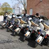 <p>Westport police pay their respects at the Mass of Christian Burial for retired Norwalk police Lt. Tim Murphy.</p>