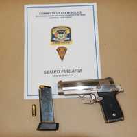 <p>State Police seized a loaded .45-caliber semi-automatic handgun and arrested Raul Zayas on firearms charges.</p>