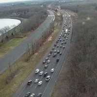 <p>Traffic backed up southbound on the Garden State Parkway in Brick Township, NJ, near milemaker 95.&nbsp; &nbsp; &nbsp;</p>