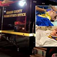 <p>Jonathan Battaglia (TOP) and Mikkel Leutgeb survived the crash on Route 9W in Alpine with severe injuries.</p>