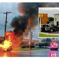 FULLY INVOLVED: Downed Wires Ignite Minivan On Route 46