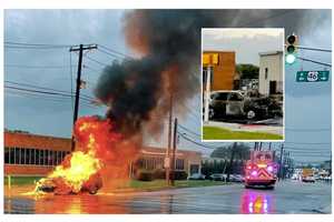 FULLY INVOLVED: Downed Wires Ignite Minivan On Route 46