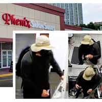 <p>Clad in a boonie hat, dark clothing, a mask and a backpack -- and carrying a shopping bag -- the burglar forced open the front door of the shop at the Phenix Salon Suites at the Edgewater Commons off River Road around 2 p.m. Sunday, Sept. 10.</p>