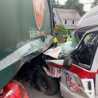 Ambulance Driver Ejected In Norwood Garbage Truck Crash