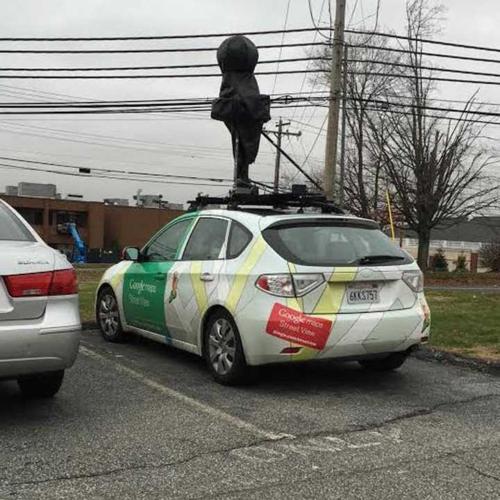 The Google Street View car takes a break near the Circle Diner at 441 Post Road in Fairfield on Tuesday morning.