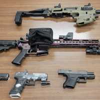 <p>Reading police seized multiple guns and arrested three suspects in connection with a gun trafficking investigation on Wednesday.</p>