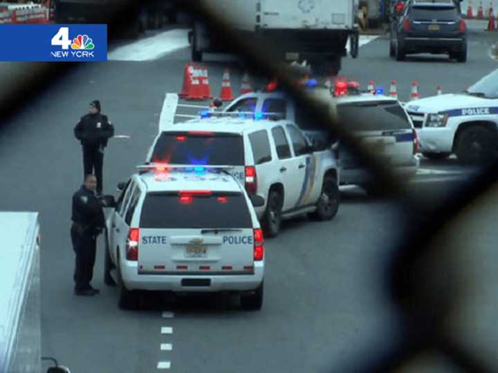 Several upper-level lanes were briefly closed.