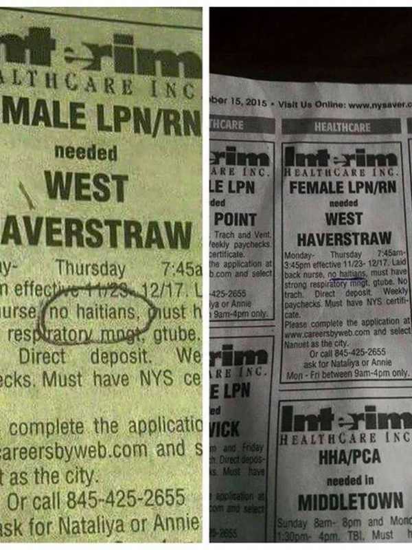 Rockland NAACP Files Complaint In 'No Haitians' Nurses Ad