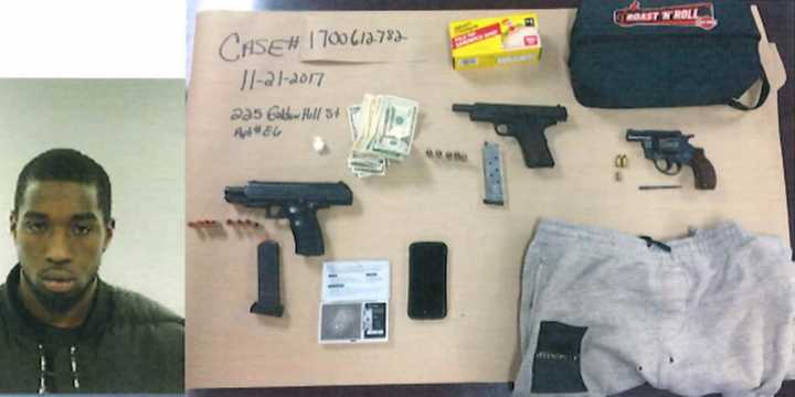 Rashaad Haynes was arrested, and police found 3.6 grams of crack cocaine, packaging materials, a scale and three illegal weapons in his Bridgeport apartment.