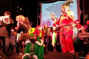 Santa And Friends Rappel 22 Stories For Stamford's Heights & Lights