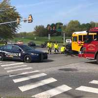 Derry Township School Bus Hits Car Causing Oil Spill