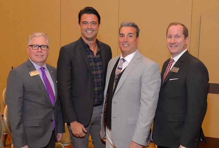 Left to right are Richard Haggerty, HGAR CEO; John Gidding; Donald Arace of Prospect Lending, the event’s Premier Sponsor; and Gary Connolly, HGAR MLS Director.