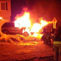 Echo Hose Firefighters Put Out Huge Car Blaze In Shelton