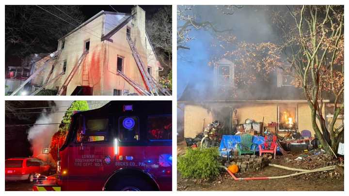 Photos from the scene of the deadly house fire in Lower Southampton on Wednesday morning, Jan. 10.&nbsp;