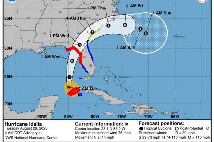 Idalia Strengthens To Hurricane, With 120 MPH Winds Expected: Latest Projected Path, Timing