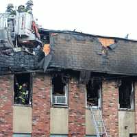 <p>At the scene of Sunday&#x27;s fire in Haledon.</p>