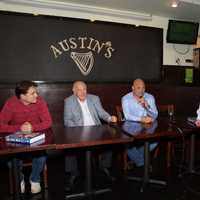 <p>Author David Ferry, Ed Kranepool, Jim Leyritz, and Rockland Independent Living Center (RILC) executive director David Jacobsen speak at a recent fundraiser.</p>