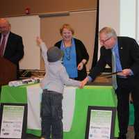 <p>Winners in last year&#x27;s contest receive prizes at the Housatonic Resources Recovery Authority.</p>