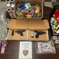 <p>Some of the items that were seized during the raid at the store.</p>