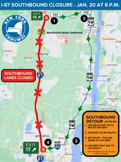 Traffic Alert: I-87 To Close Lanes In Hudson Valley For Overpass Removal