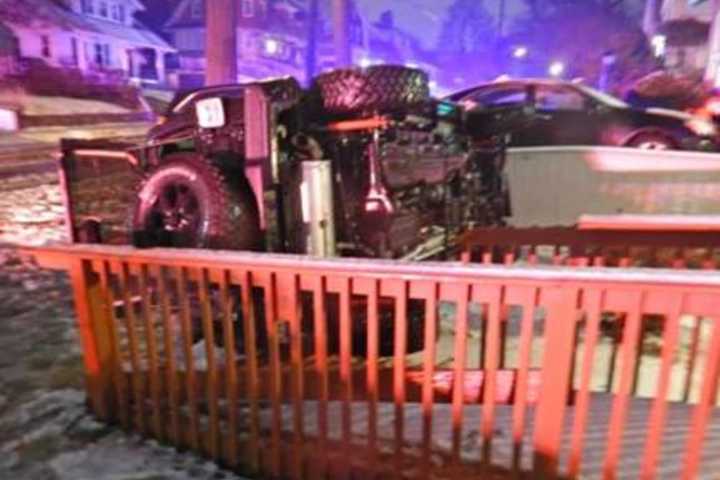Icy Roads Send Jeep Into Homes In Nutley