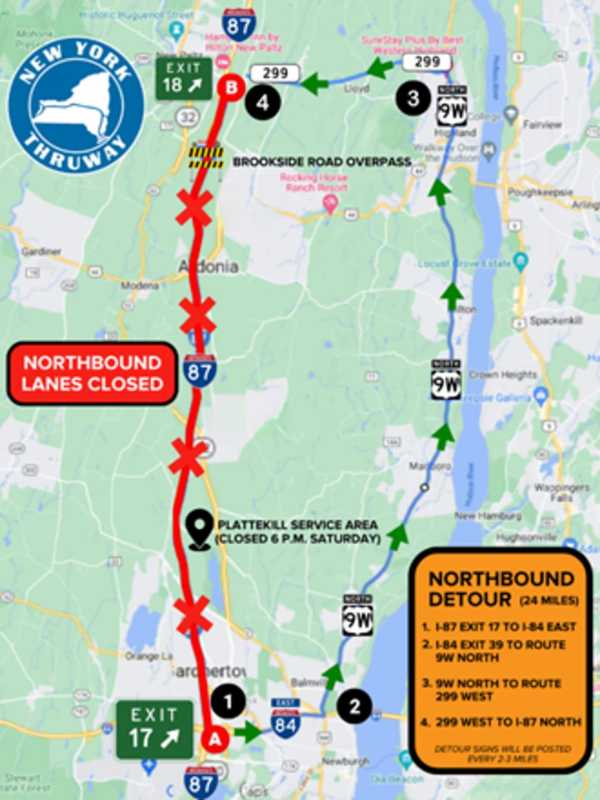 Roadwork Update: I-87 To Remain Open In Newburgh Due To Soon