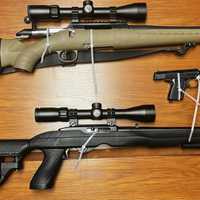 <p>State troopers confiscated these guns from the brothers' truck.&nbsp;</p>