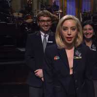 <p>Micah Rucci, Talya Ozbelli and Aubrey Plaza on the Saturday, Jan. 21 &quot;Saturday Night Live&quot; episode.</p>