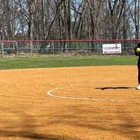 <p>Carolyn Schmelz threw out the very first pitch.</p>