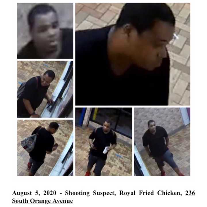 The man, pictured above, shot a worker at Royal Fried Chicken on South Orange Avenue, then fled north on Bergen Street Aug. 5, Newark police said.