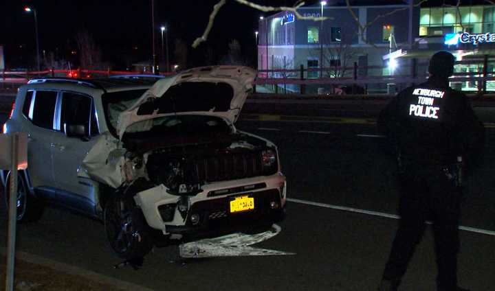 The vehicle involved in the crash.