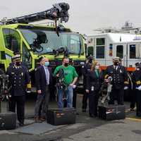 Hasbrouck Heights Firefighters Get 37 Air Masks From Port Authority Colleagues