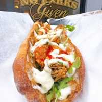 <p>Fried Artichoke: w/lemon caper mayo, arugula, and Calabrian chili honey</p>