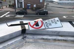 Teens In Leonia Police Chase Nabbed After 7-Eleven Crash In Bogota Hurls Sign Onto Roof