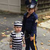 <p>Grayson and Gabi Brownola get ready for the Ragamuffin Parade.</p>