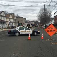 <p>Hackensack Police redirect traffic.</p>
