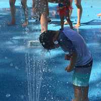 <p>Blake of Fair Lawn cools his head at Lyndhurst&#x27;s Splash Park.</p>