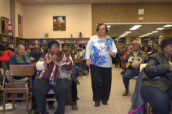 The crowd gathers for the Black History Month event at the Garfield Public Library in 2015.