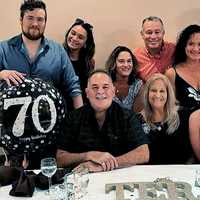 <p>Loved ones help mark a birthday milestone for Theresa Labarck of Wayne.</p>