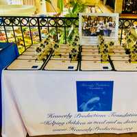 <p>An awards table at DeCicco &amp; Sons in Armonk, site of Heavenly Productions Foundation&#x27;s annual ceremony and dinner.</p>