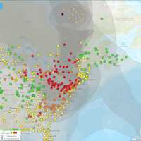 <p>The red dots designate unhealthy areas.</p>