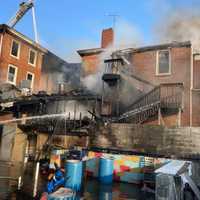 <p>The fire burned for several hours in Cecil County.</p>