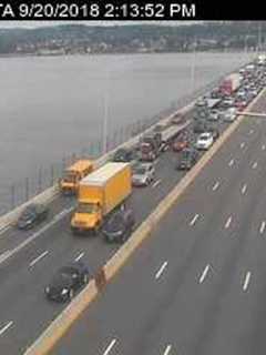 Crash Involving Overturned Vehicle Causes Gridlock New Tappan Zee Bridge