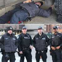 <p>Part of the CVI team outside the Holland Tunnel</p>