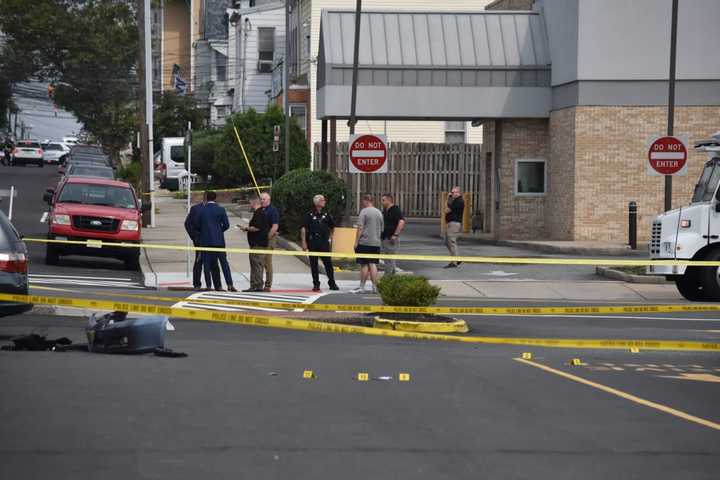 The scene of an officer involved shooting in Bayonne.